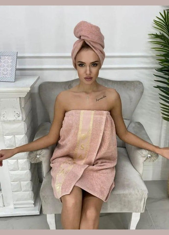 Турецький лазневий набір із чалмою для лазні та сауни Беж (П4К-К0406-06) No Brand (323160967)