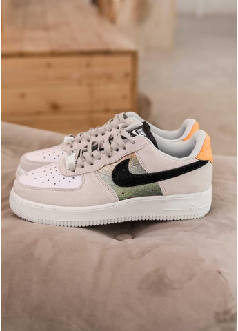 Сірі Осінні кросівки чоловічі nike air force 1 white grey 3 найк аір форс 1 преміум No Brand
