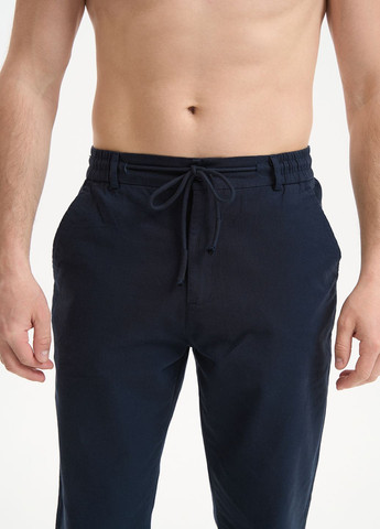 Темно-синие повседневный летние прямые брюки X hey