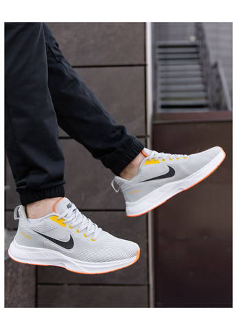Сірі Осінні кросівки чоловічі silver orange, вьетнам Nike Zoom