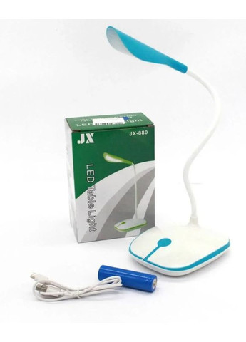 Акумуляторна настільна лампа JX 88O c USB зарядкою Блакитний (2104618724) No Brand (364874194)