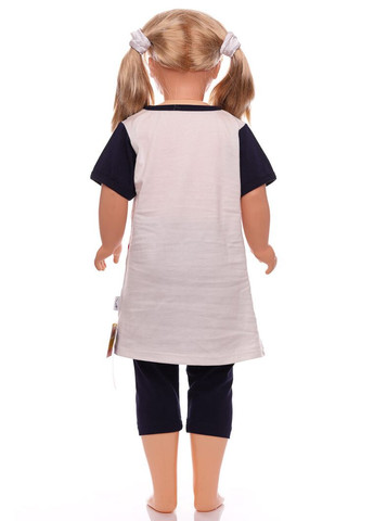 Синий летний туника с велосипедками трикотажные киса синий 92 см (32544) BABYKROHA