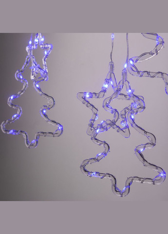 Гирлянда штора светодиодная GarlandoPro звезда и елка 120LED 3х0,9 м 8 режимов Синий 1733070BL Garlando (353504091)