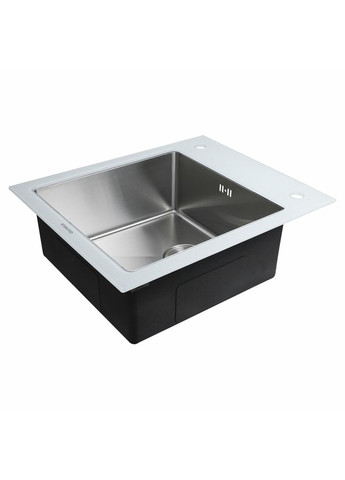 Кухонна мийка Handmade WHITE GLASS 600х510х200 Platinum (336934520)