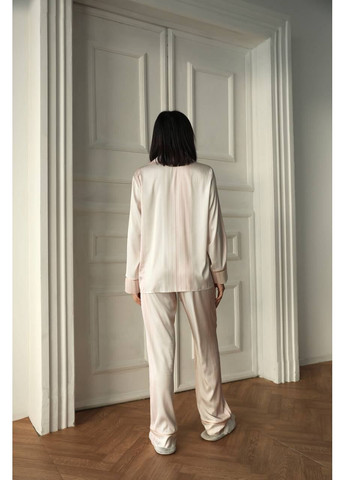 Рожева всесезон жіноча піжама | рожева з кантом сорочка + брюки Vital-Textile 1269