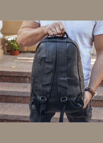Шкіряний чоловічий рюкзак для ноутбука та поїздок чорний D3-93438 Tiding Bag (334740351)