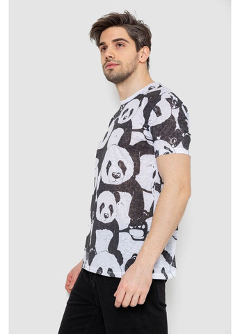 Черно-белая мужская футболка с принтом, 244r6034 Andi