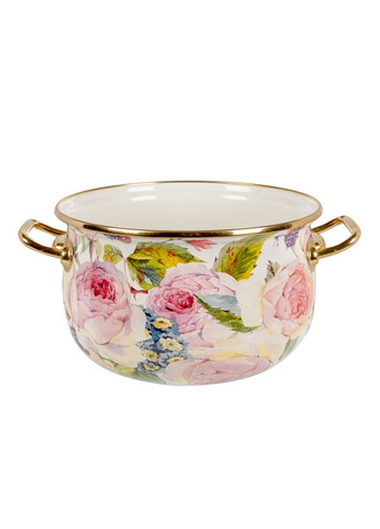 Кастрюля эмалированная с крышкой Пионы 20 см 3,8 л 763-004 Elmani (346533221)