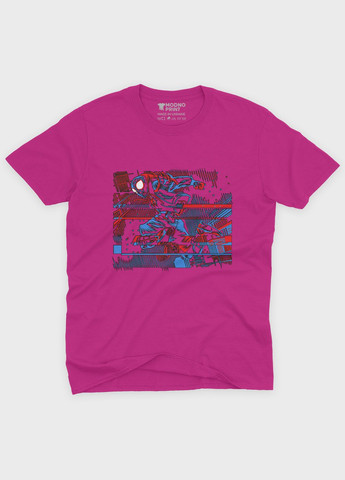 Розовая демисезонная футболка для девочки с принтом супергероя - человек-паук (ts001-1-fuxj-006-014-024-g) Modno
