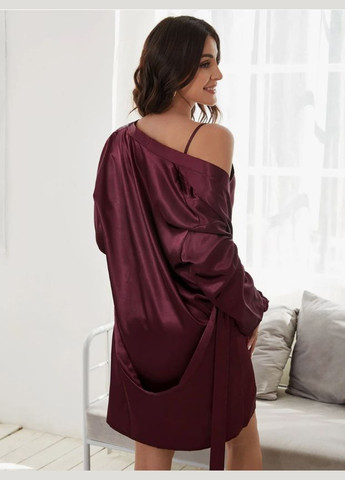 Женская ночная рубашка с халатом (комплект пеньюар+халат) бежевый Ghazel (330223514)