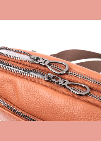 Містка кроссбоді для жінок з кишенями з натуральної шкіри коричнева 22601 Vintage (329196827)