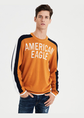 Оранжевый демисезонный свитер мужской - свитер ae4567m American Eagle