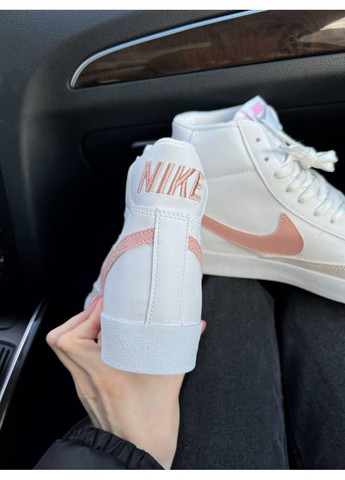 КРОССОВКИ ЖЕНСКИЕ NIKE BLAZER MID PINK WHITE НАЙК БЛЕЙЗЕР No Brand розовые демисезоны (368867288)