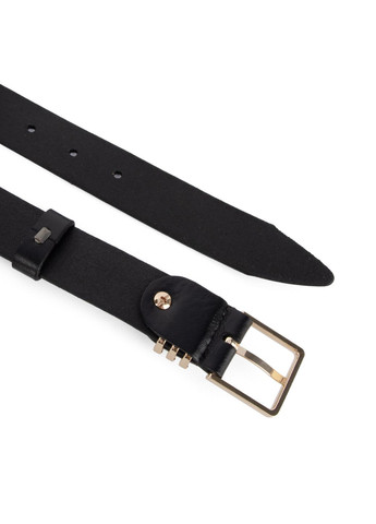 Ремень женский кожаный -3063 черный с золотой пряжкой (110 см) JK (369892833)