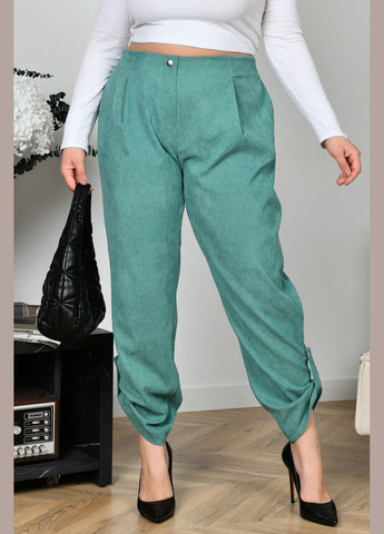 Жіночі брюки із мікровельвету колір ментол р.48/50 453794 New Trend (289720038)