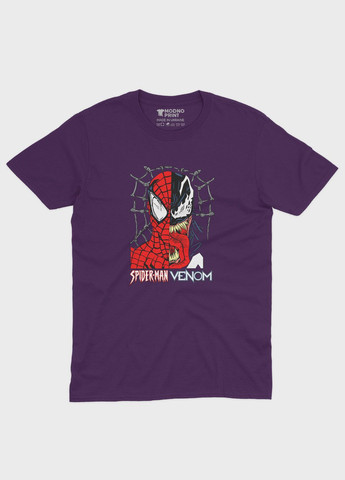 Фіолетова демісезонна футболка для хлопчика з принтом супергероя - людина-павук (ts001-1-dby-006-014-050-b) Modno