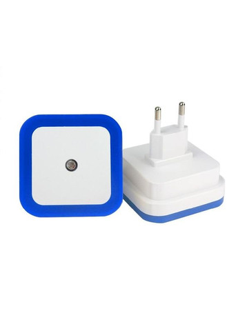 Неоновий светильник ночник Квадратный с датчиком света DL в розетку синий Led (307471451)