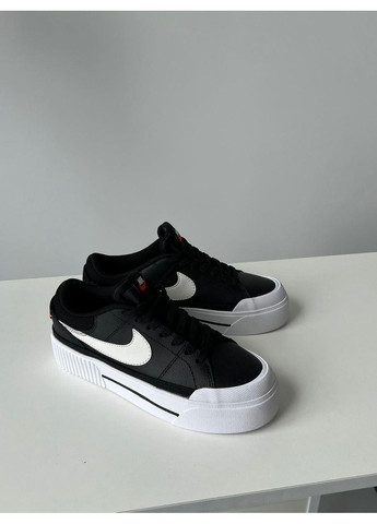 Чорні Осінні кросівки чоловічі nike court legacy lift black найк коурт легасі No Brand