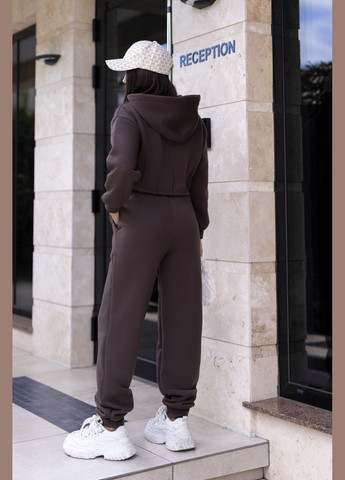 Спортивный костюм на флисе с коротким худи Fashion Girl (303263634)