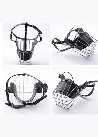 Намордник для собак, металлический кожаный Черный L Maychan (308862963)