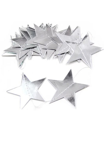 Зірочки для свята 4 м на 10 см сріблястий Jannet Гірлянда (317638517)