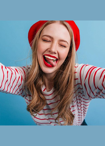 Штанга из титана с внутренней резьбой TIBT-141655-GD для разных видов пирсинга (Штанга: 16мм) Spikes (335032984)