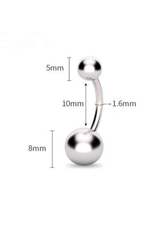 Штанга банан с шариками для пирсинга живота хрящей бровей No Brand (316523493)