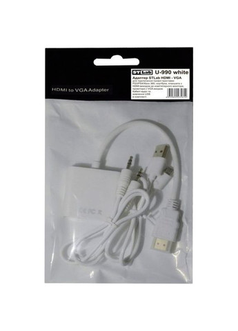 Перехідник HDMI - VGA+3.5 White (U-990 white) ST-Lab (323204982)