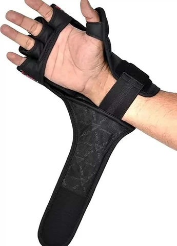 Тренувальні рукавиці GRAPPLING GLOVES NEW AURA F17 Чорний, Червоний RDX (395616813)