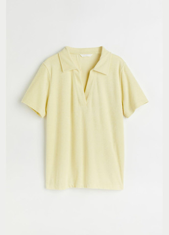Светло-желтая женская футболка-поло лето,светло-желтый, H&M