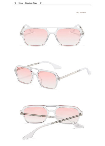 Сонцезахисні окуляри з подвійною переносицею унісекс Сірий з рожевим No Brand (290704853)