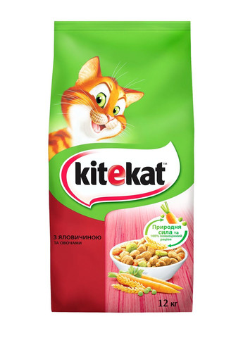 Сухий корм для котів яловичина з овочами 12кг Kitekat - (303701215)