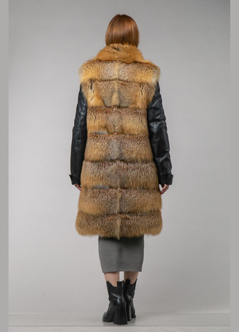Світло-оранжева зимня куртка-трансформер з лисиці куртка-трансформер Chicly Furs