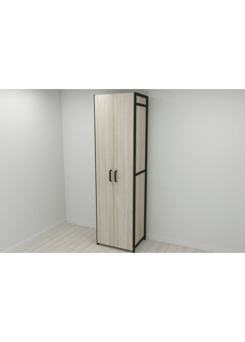 Шафа Гардероб Уні секція 7 серії Конект 220x60x50см Чорний метал ДСП 16 мм (FRD-104561) Ferrum-decor (362267741)