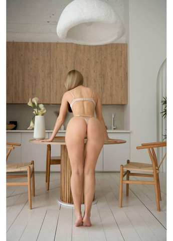 Бежевий демісезонний комплект жіночої білизни атласний нюдовий / ніжний комплект білизни з сатину / базовий комплект білизни бежевого кольору No Brand