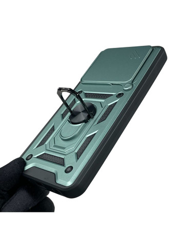Чохол для Spark Go 2025 броньований з кільцем-тримачем підставкою зі шторкою на техно спарк го 2025 зелений rg1 Tecno (366389016)