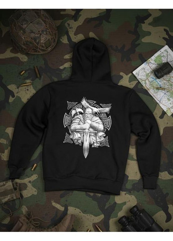 Тактическое мужское худи на флисе с принтом черное No Brand (366571058)