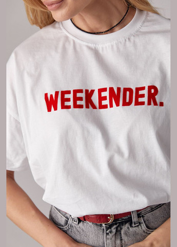 Трикотажна футболка з написом Weekender Lurex - (293814164)
