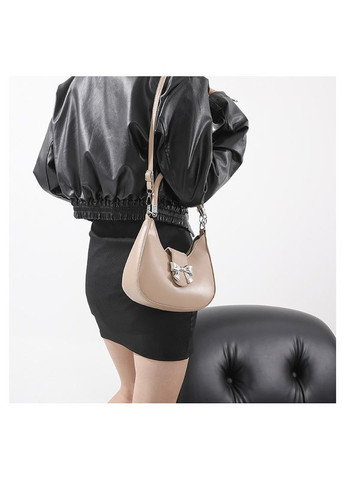 Женская сумка 8120 багет бежевая No Brand (306709569)