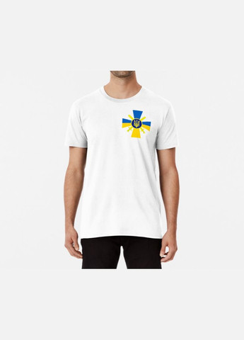 Біла чоловіча патріотична футболка з принтом всу зсу армія прапор україни Stedman