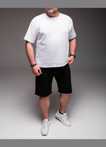 Чорно-білий літній костюм чоловічий футболка + шорти батал з шортами No Brand