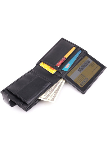 Вместительный мужской кошелек из натуральной кожи 22861 Черный Bond (318823536)