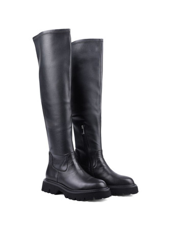 Жіночі Ботфорти 2451A-2236-1 Чорний Шкіра Attizzare (368527753)