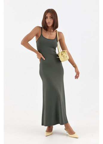 Летний женский облегающий сарафан на бретелях Lurex однотонный