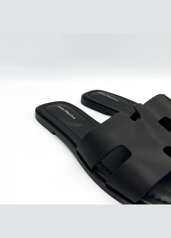 Черные шлепанцы (р) кожа 0-1-1-am-10701 Arees Meniwa