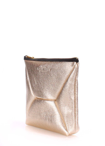 Кожаная косметичка-клатч THE X золотая PoolParty (372657889)