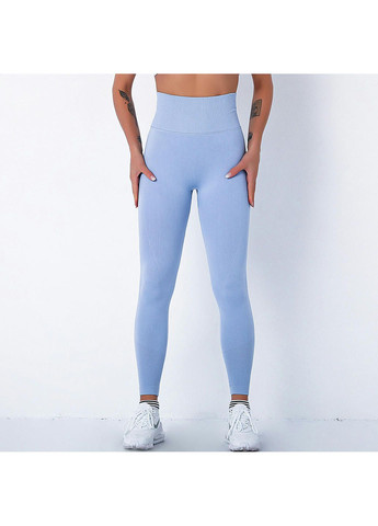 Комбинированные демисезонные леггинсы женские спортивные 10918 xl голубые Fashion