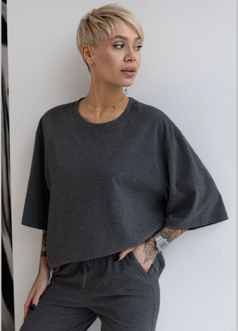 Темно-серый демисезонный джемпер женский №1618 Leinle