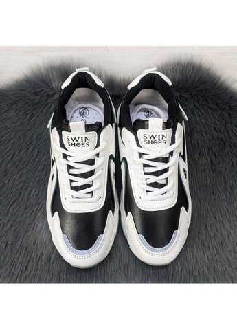 Чорно-білі осінні кросівки жіночі демісезонні Dual