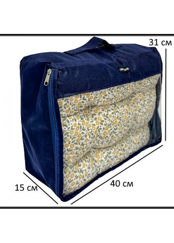 Велика дорожня сумка для речей з ручкою та прозорою вставкою P001 40x31x15 см (Синій) Organize (276838306)